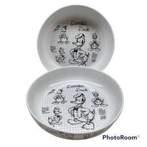 NWT Disney Donald Duck Sketchbook Salad, Pasta or Dinner Bowl Set of 2